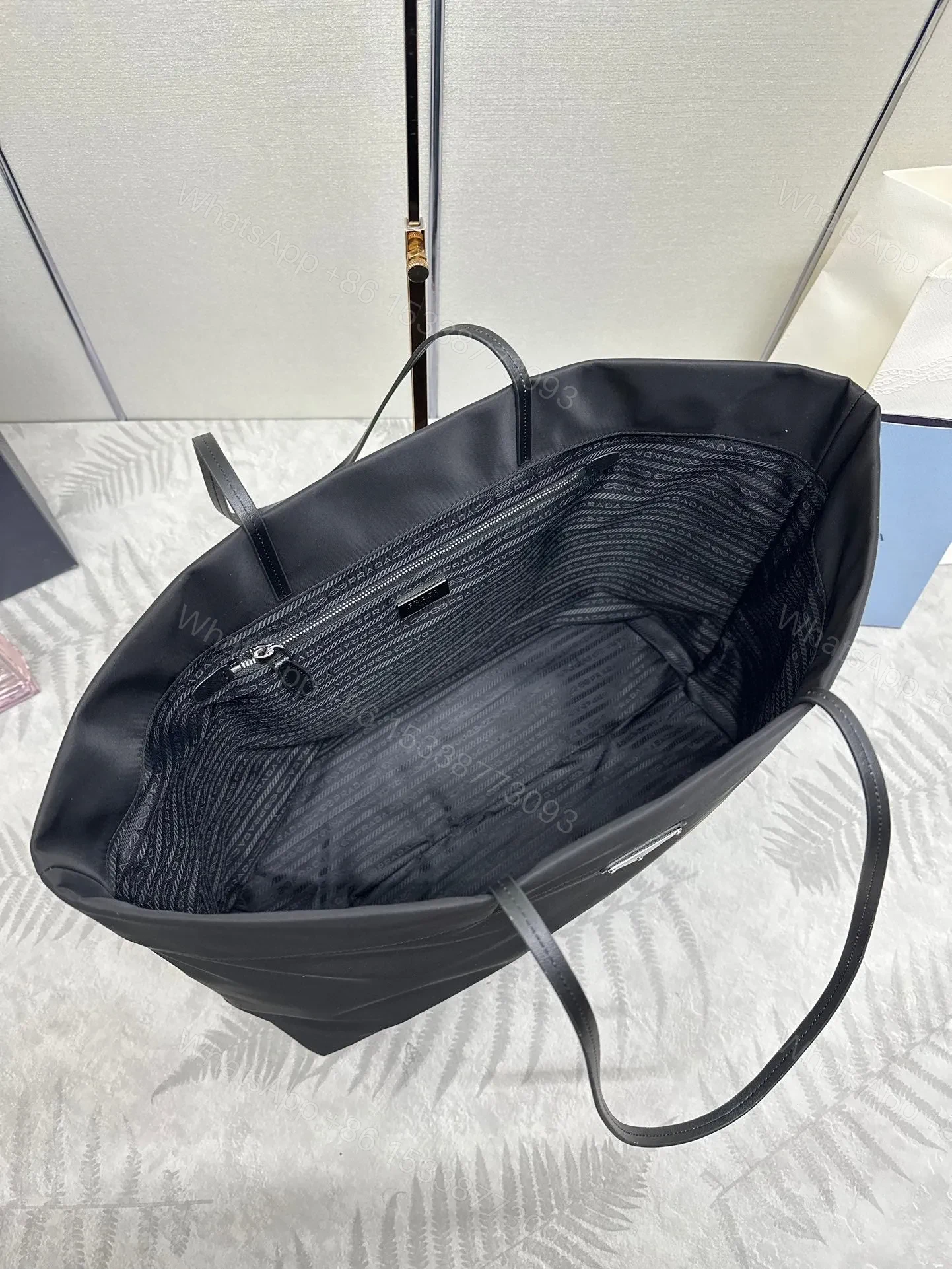 View 4 of MEDIUM SHOPPING BAG 40 IN BLACK RE-NYLON FABRIC