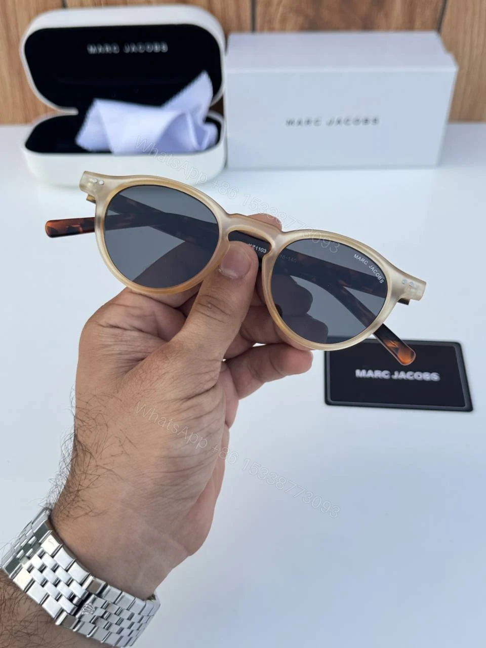 View 3 of First Copy Marc Jacobs 1103 Peach Tiger Black Luxury Eyewear