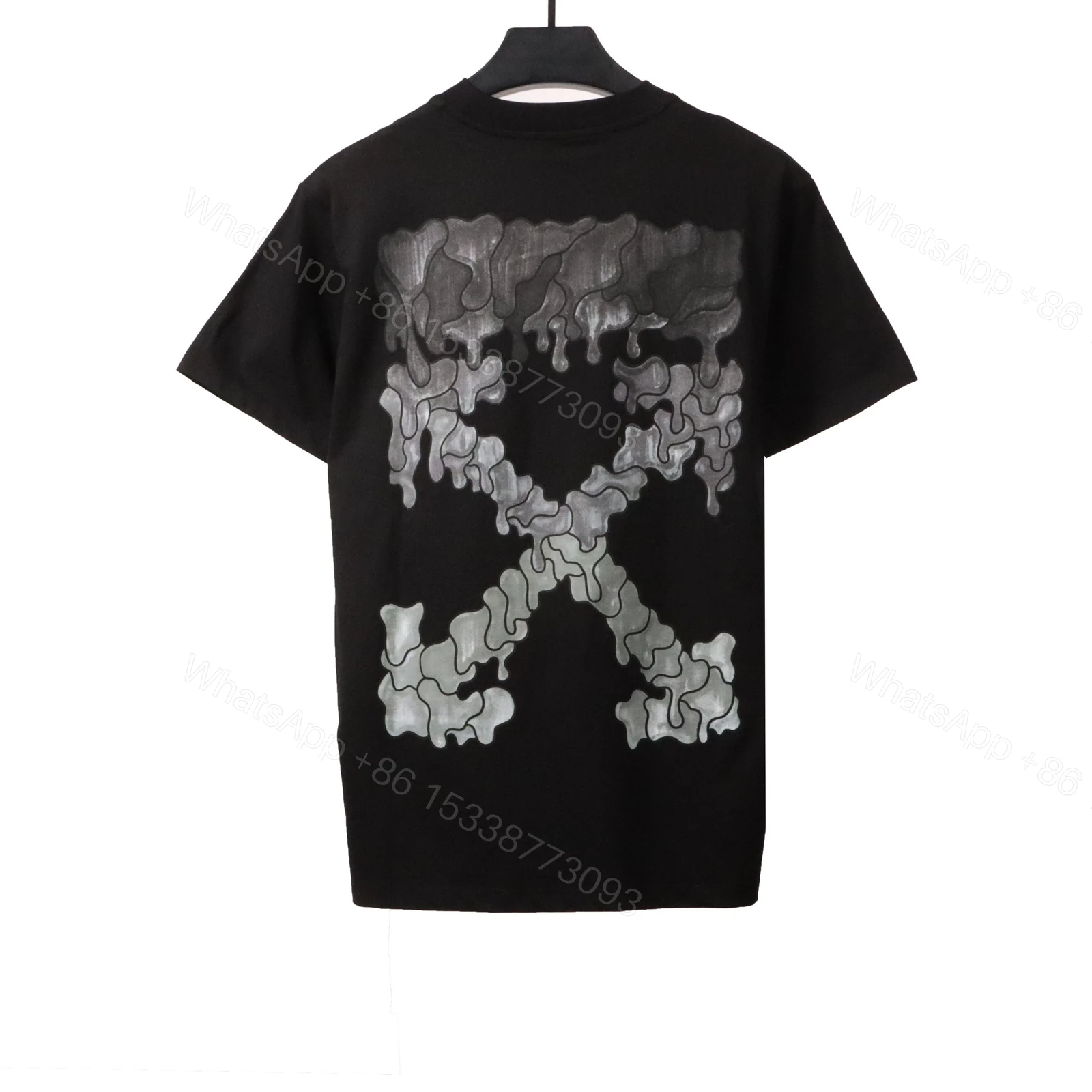Off-White Melting Arrow Print T-Shirt Black Brown — view 1
