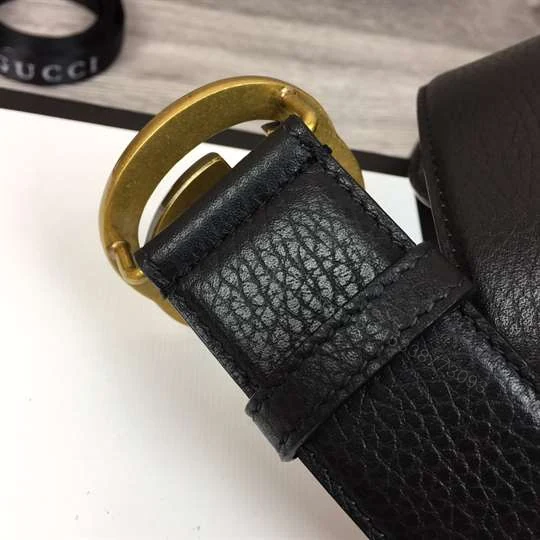 View 3 of GUCCI INTERLOCKING GG LEATHER BELT – B33
