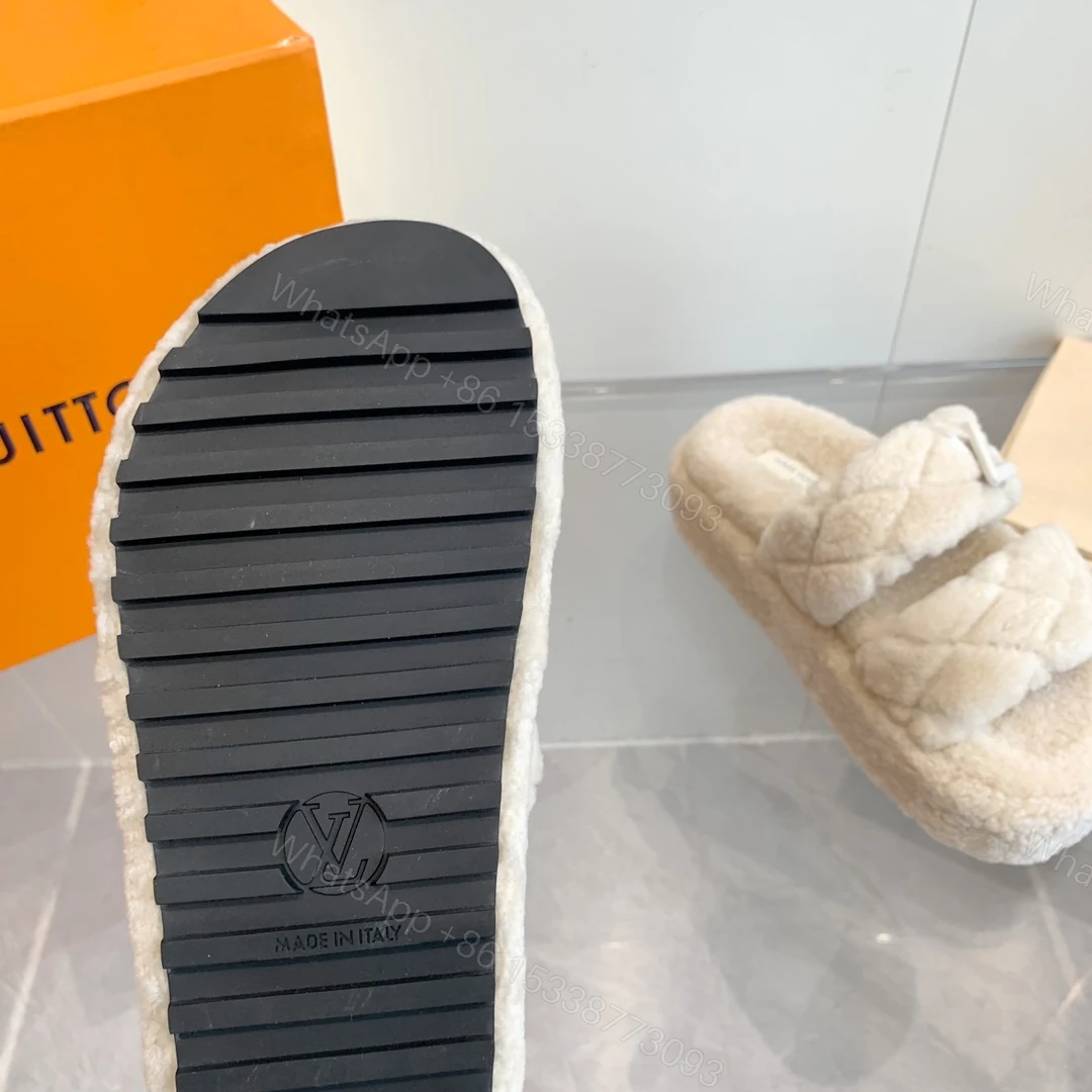 View 6 of LOUIS VUITTON LV SUNSET PLATFORM COMFORT MULE SHEARLING NATURAL 1ACTVF