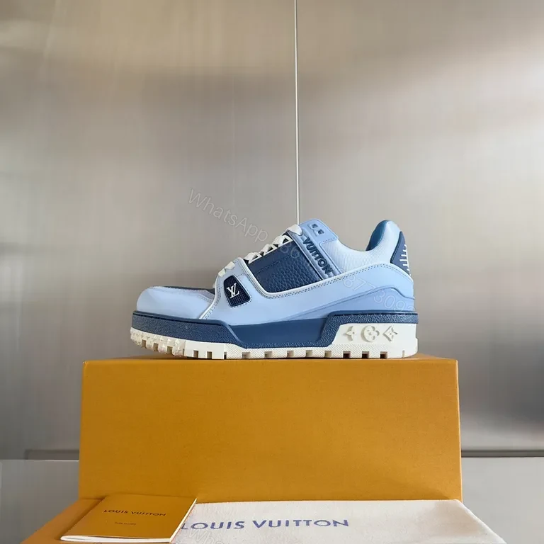 View 9 of Blue LV Luxury Sneaker: Premium Leather, Structured Texture, Everyday Comfort