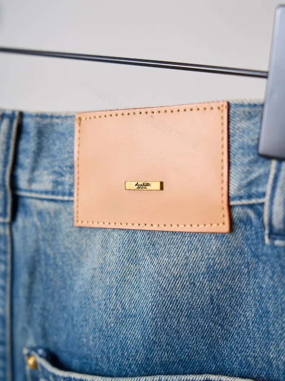 View 9 of Blue Denim Louis Vuitton Monogram Shorts