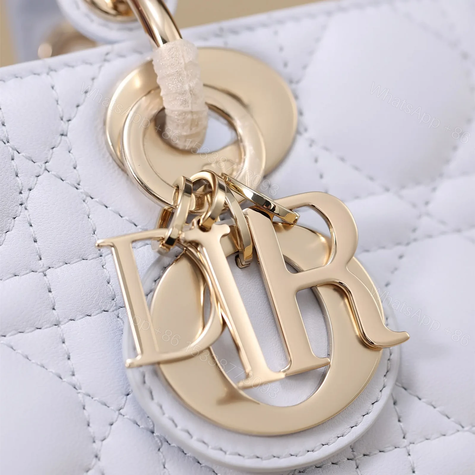 View 10 of 高仿Dior*LadyDJoy系列M0613M26Z小羊皮戴妃包淺藍色小號免檢版