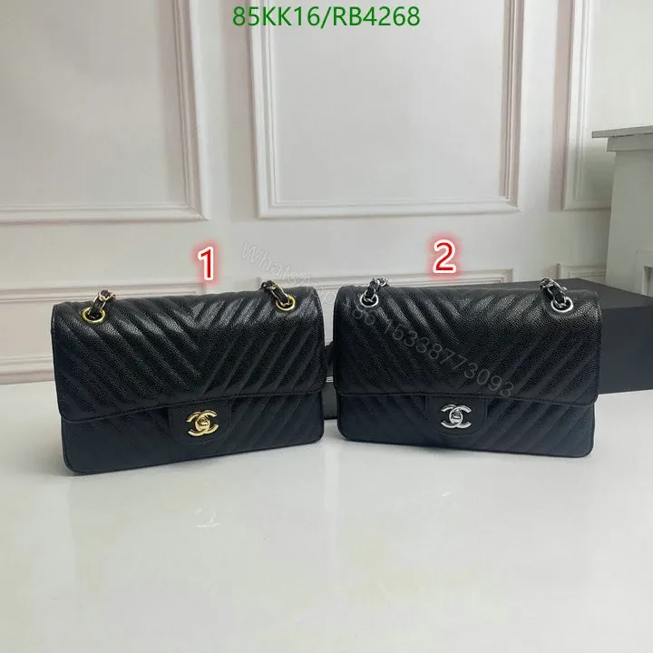 View 2 of Chanel Chevron Caviar Black Double Flap Bag RB4321 – Exquisite Craftsmanship Details