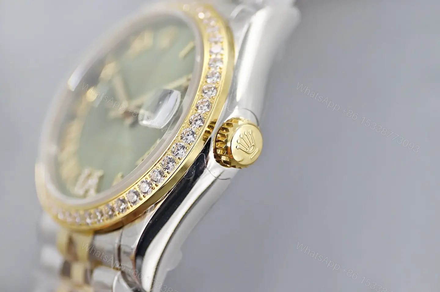 View 4 of Rolex Datejust 31 Rolesor Yellow Diamond Jubilee Green Roman Dial 178383-0005