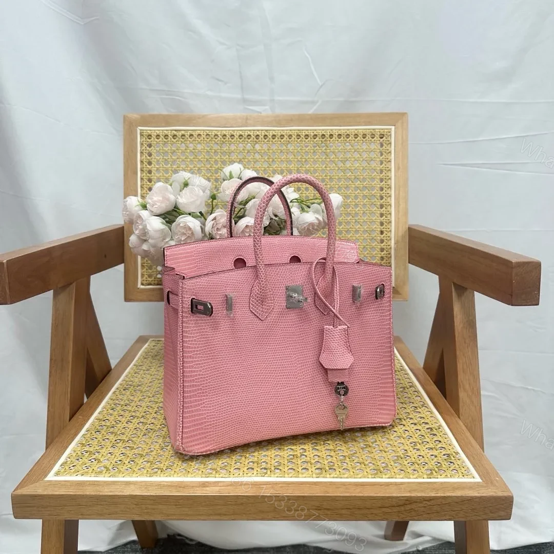 Hermes Birkin 25cm Sakura Pink Lizard Leather Silver Hardware — view 1