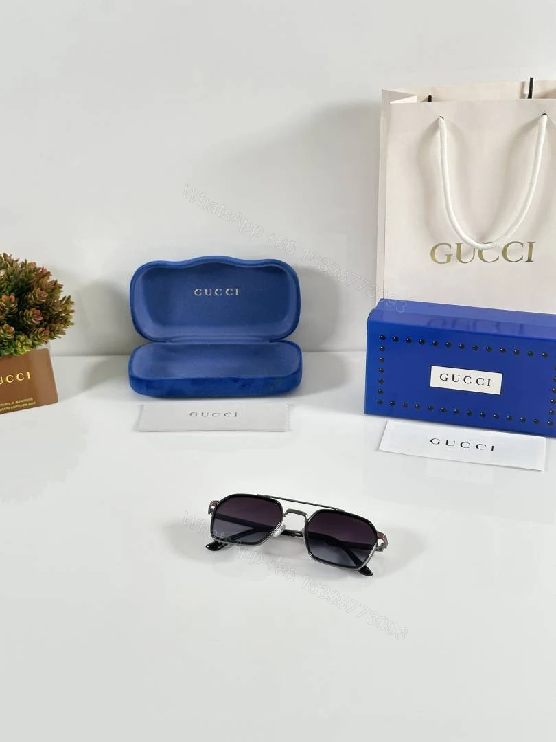 View 4 of First Copy Gucci GG5064 Sunglasses Gold Blue