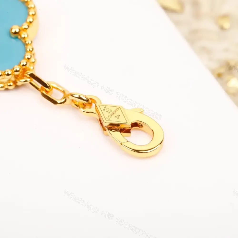 View 7 of 高仿首飾VanCleef&Arpels*RD003四葉草綠松石手鏈黃金款
