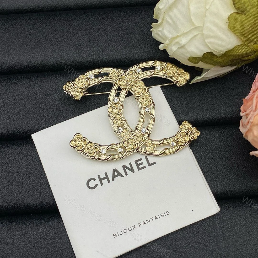 Chanel Metal Camellia CC Brooch — view 1