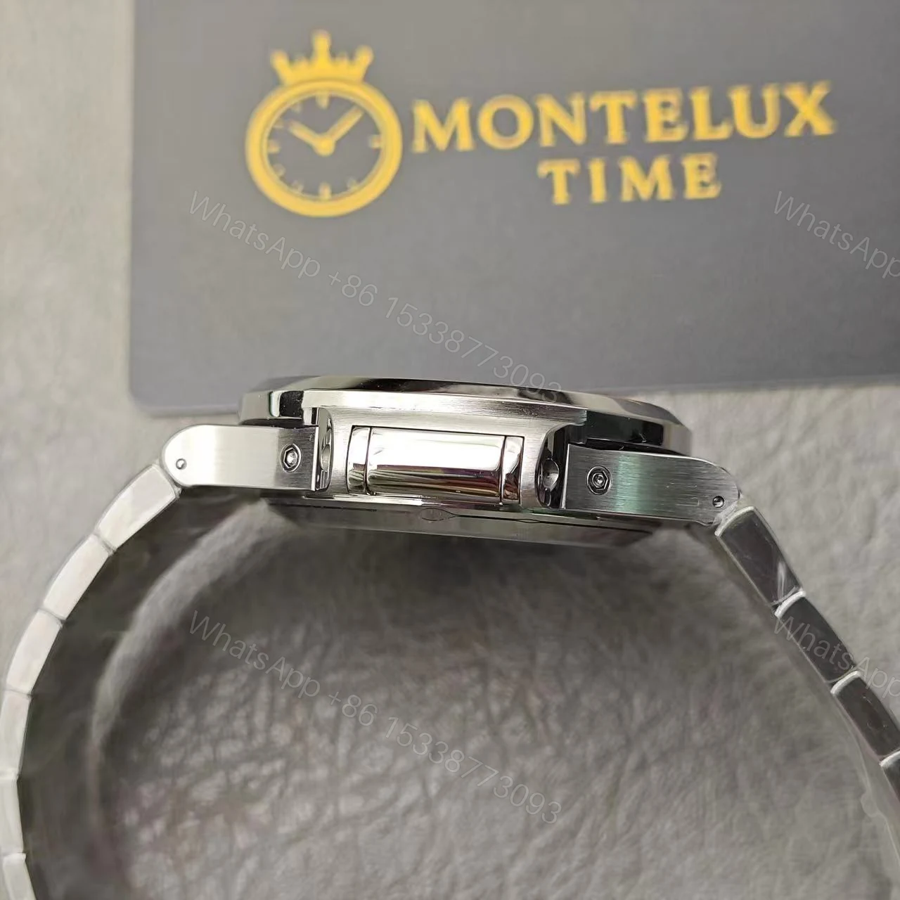 View 8 of Replica Patek Philippe Nautilus Black Strap Stainless Steel Watch 5726A-001