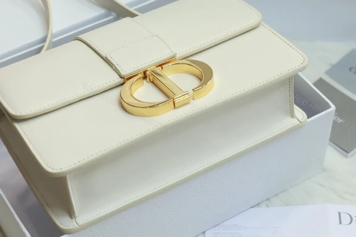 View 9 of White Leatherette Shoulder Bag: Gold Accent, Compact Luxury