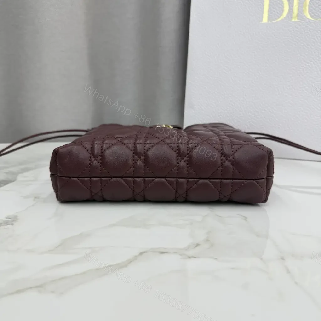 View 7 of Burgundy Quilted Drawstring Bag — Luxe Texture, Everyday Chic