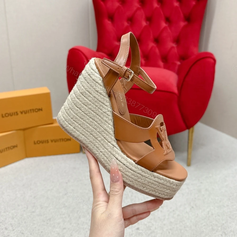 View 2 of LV ISOLA WEDGE SANDAL COGNAC 1ACI7N