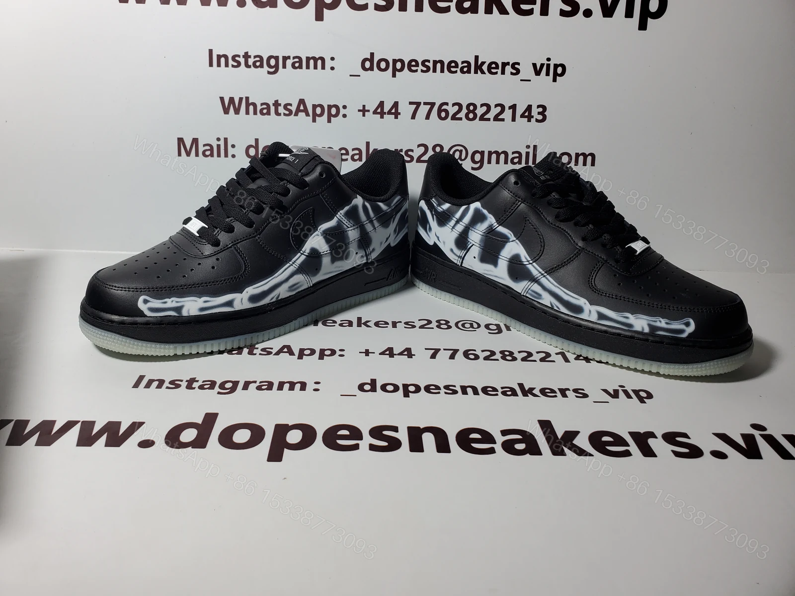 View 7 of Nike air Force Black Skeleton Halloween (2019) BQ7541 001