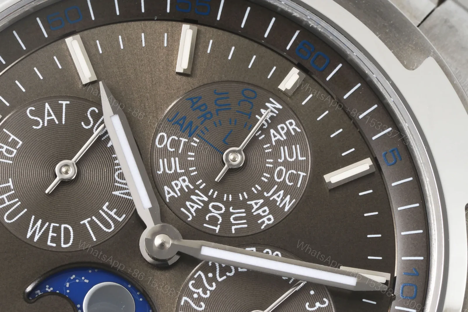 View 4 of GS Factory Vacheron Constantin Overseas Perpetual Calendar 4300V Series Watch – Stainless Steel with Grey Dial and Interchangeable Straps