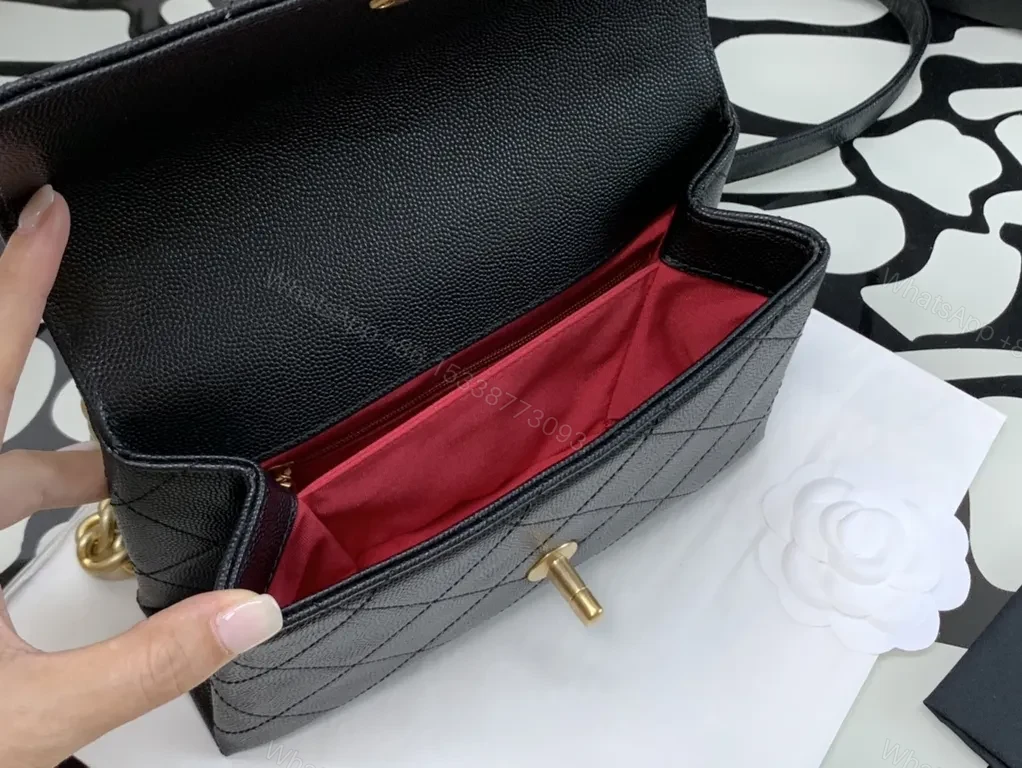View 6 of Quilted Leather Shoulder Bag with Gold Chain