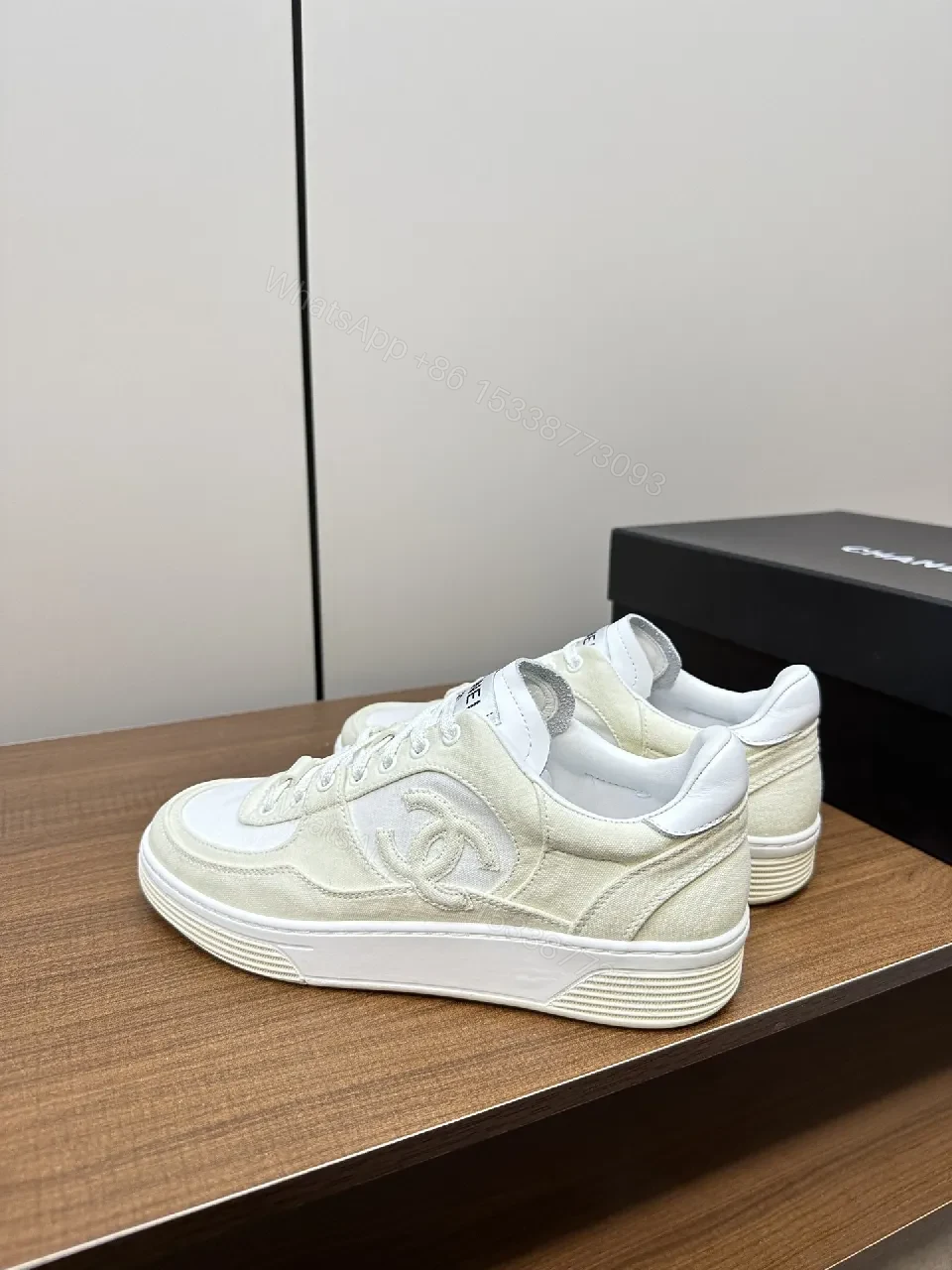 View 5 of Neutral Texture Chanel-Inspired Sneaker: Premium Comfort Slipstream