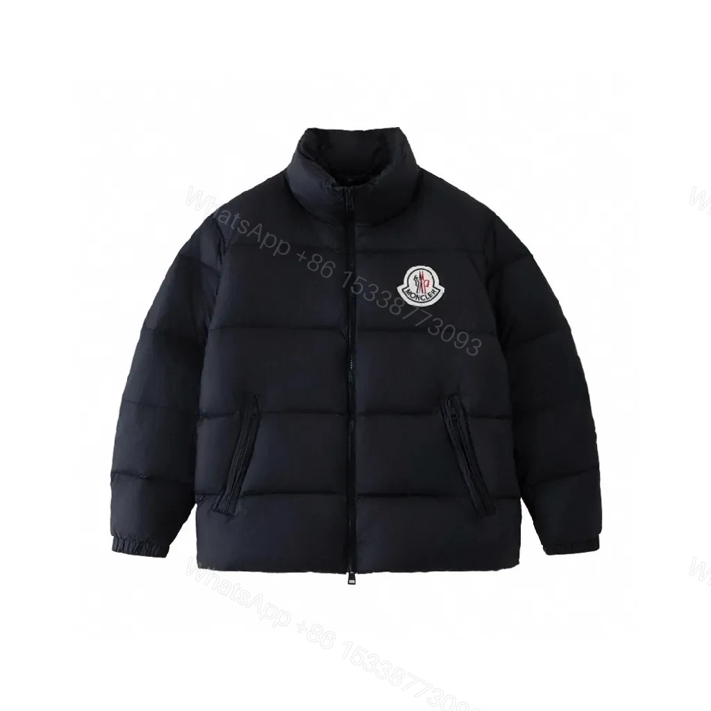 Black Shell Quilted Puffer, High-Neck, Warmth + Luxury Streetwear — view 1