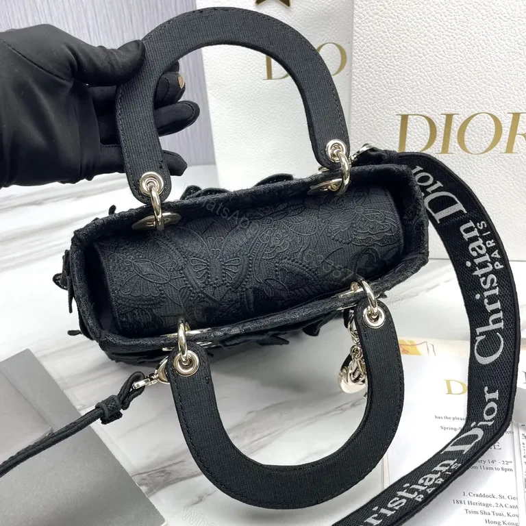 View 5 of Chic Embroidered Butterfly Dior Bag - Signature Monogram Handbag