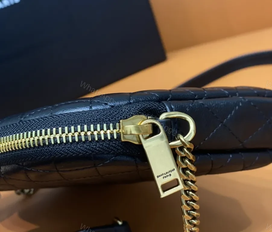 View 9 of Black Quilted Leather Crossbody - YSL, Compact Luxury Bag