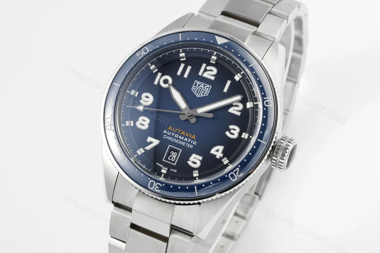View 8 of XF Factory Tag Heuer Aquaracer Professional 300 Blue Dial Stainless Steel Automatic Watch