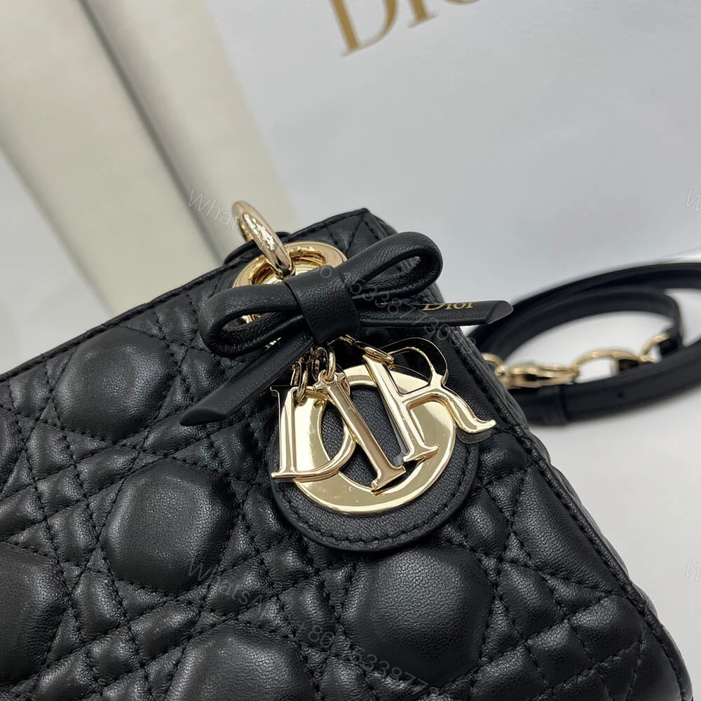 View 6 of Dior Mini Lady Dior Bag with Chain(HIGH-END GRADE)
