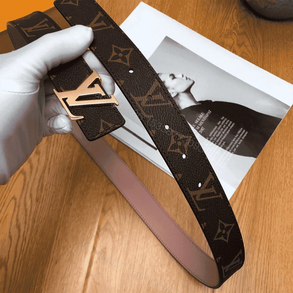 View 3 of LOUIS VUITTON BELT LV INITIALES REVERSIBLE MONOGRAM ROSE POUDRE – B33