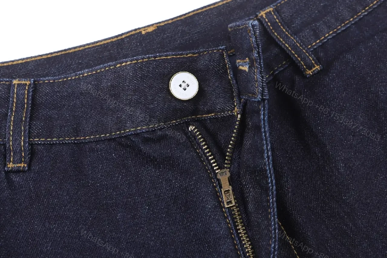 View 4 of Dark Denim Bermuda Shorts Cotton Classic LV Logo Short Pants