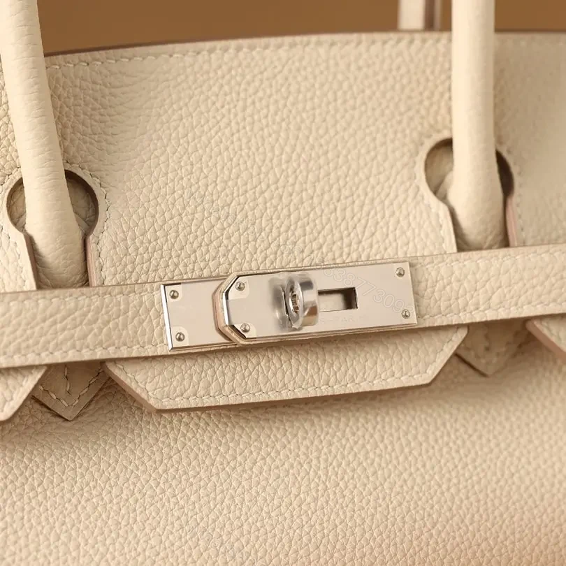 View 10 of 高仿Hermes*Birkin30奶昔白銀扣免檢版