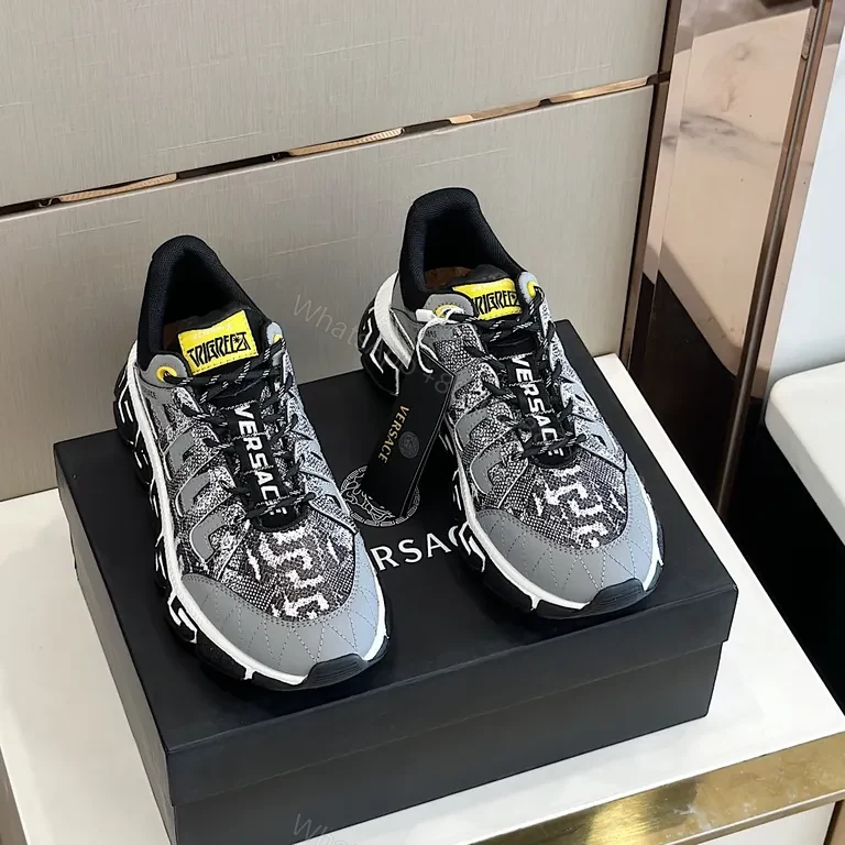 View 9 of Camo-Knit Arch Sneaker: Versace Greek-Key Comfort