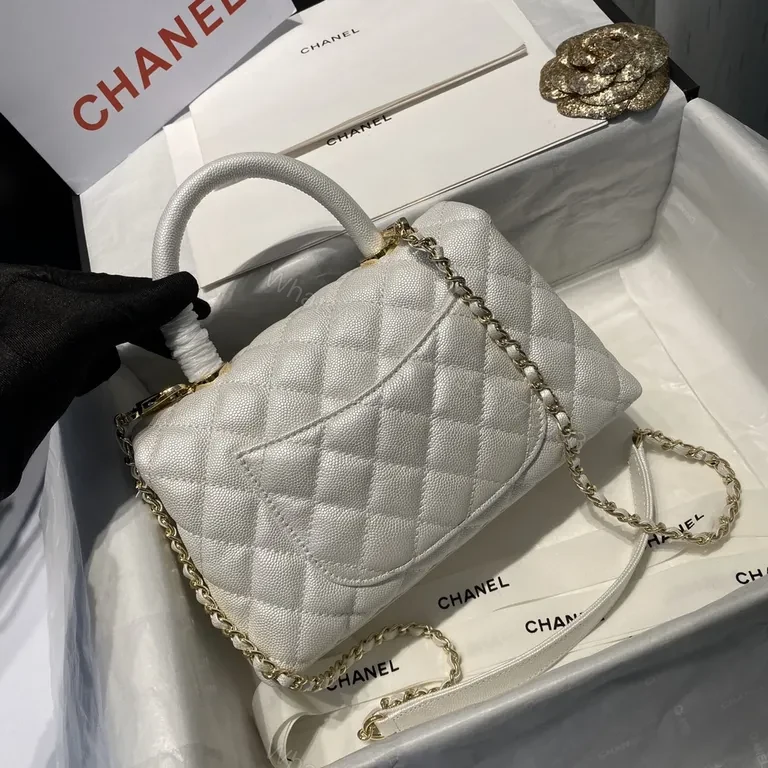 View 7 of Chanel-Inspired Quilted Mini Bag with Gold Chain - Luxe Texture