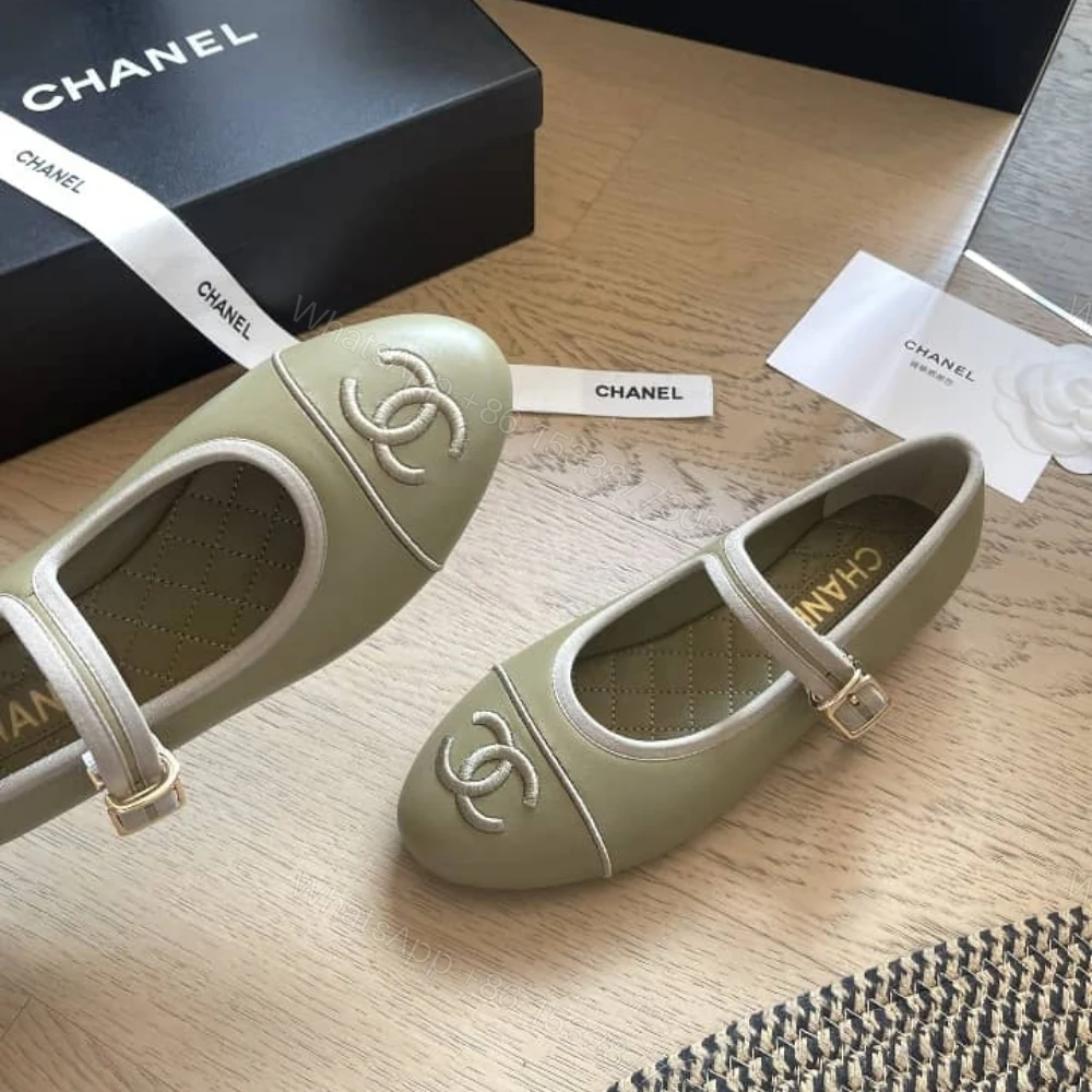 View 3 of Chanel Mary Jane Ballet Flat Dark Green