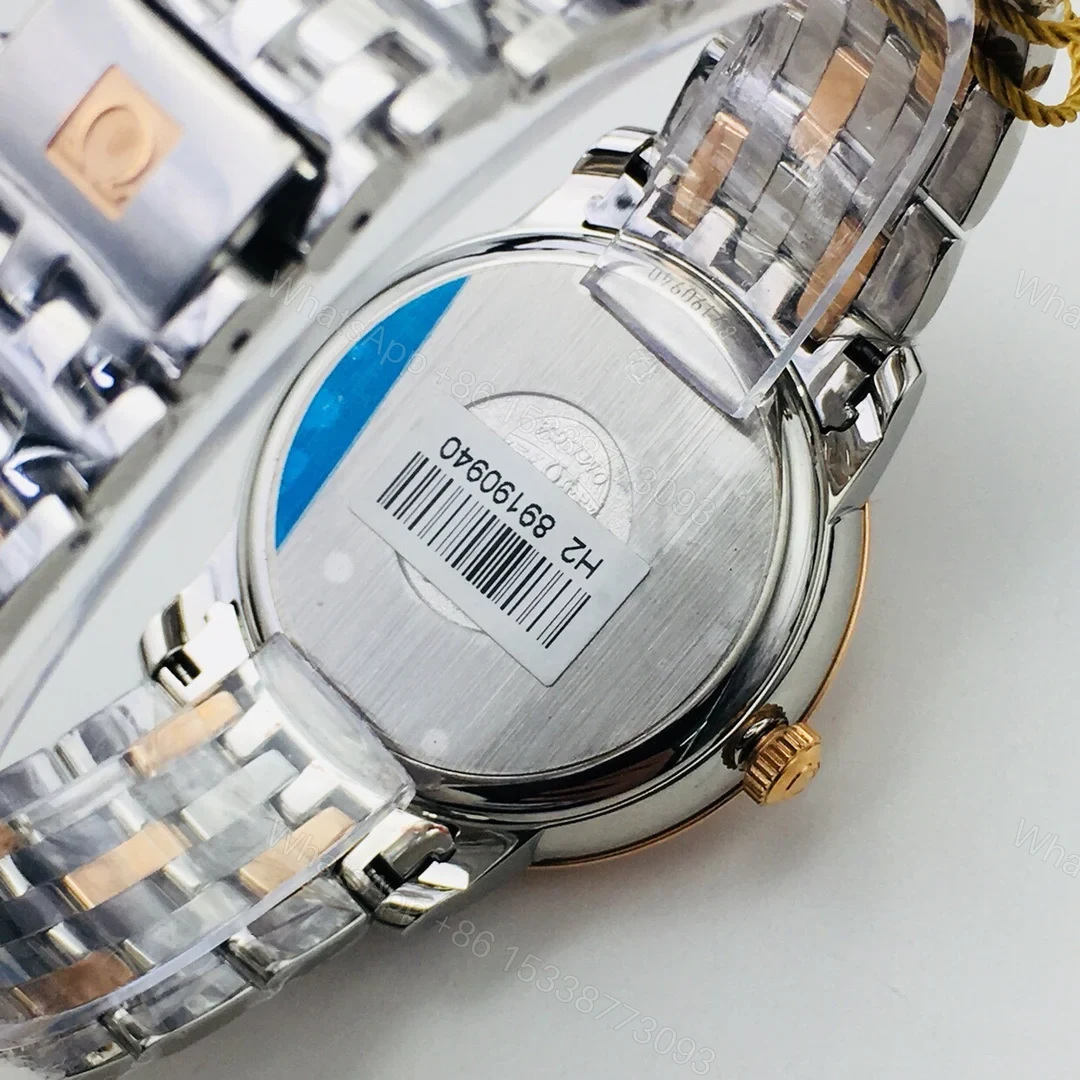 View 7 of Omega De Ville Prestige Co-Axial Stainless Steel Yellow Gold Vintage Silver Silk Bracelet 424.20.33.20.52.001