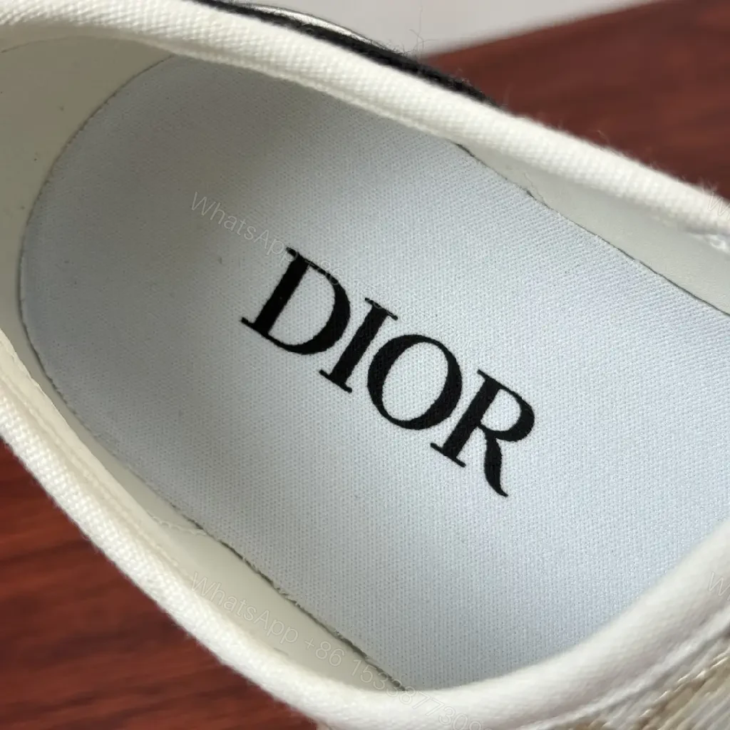 View 4 of Beige Canvas Slip-On Sneakers with Logo