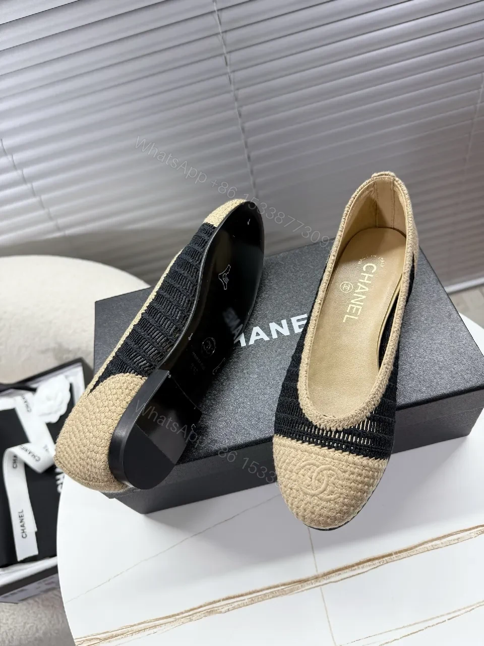 View 9 of Textured Chanel-Influenced Espadrille Flats