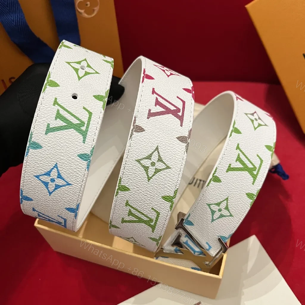 View 7 of Colorful Monogrammed Belt: Luxe Multi-Color Stripe, Premium Leather Belt