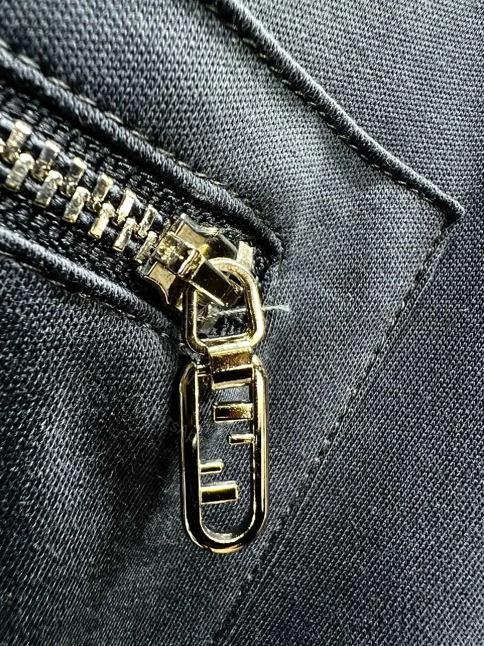View 6 of Navy Cotton Tee with Zip Pocket, Minimalist Luxe, Casual Wear