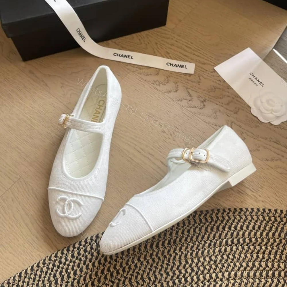 View 3 of Chanel Mary Jane Ballet Flat White