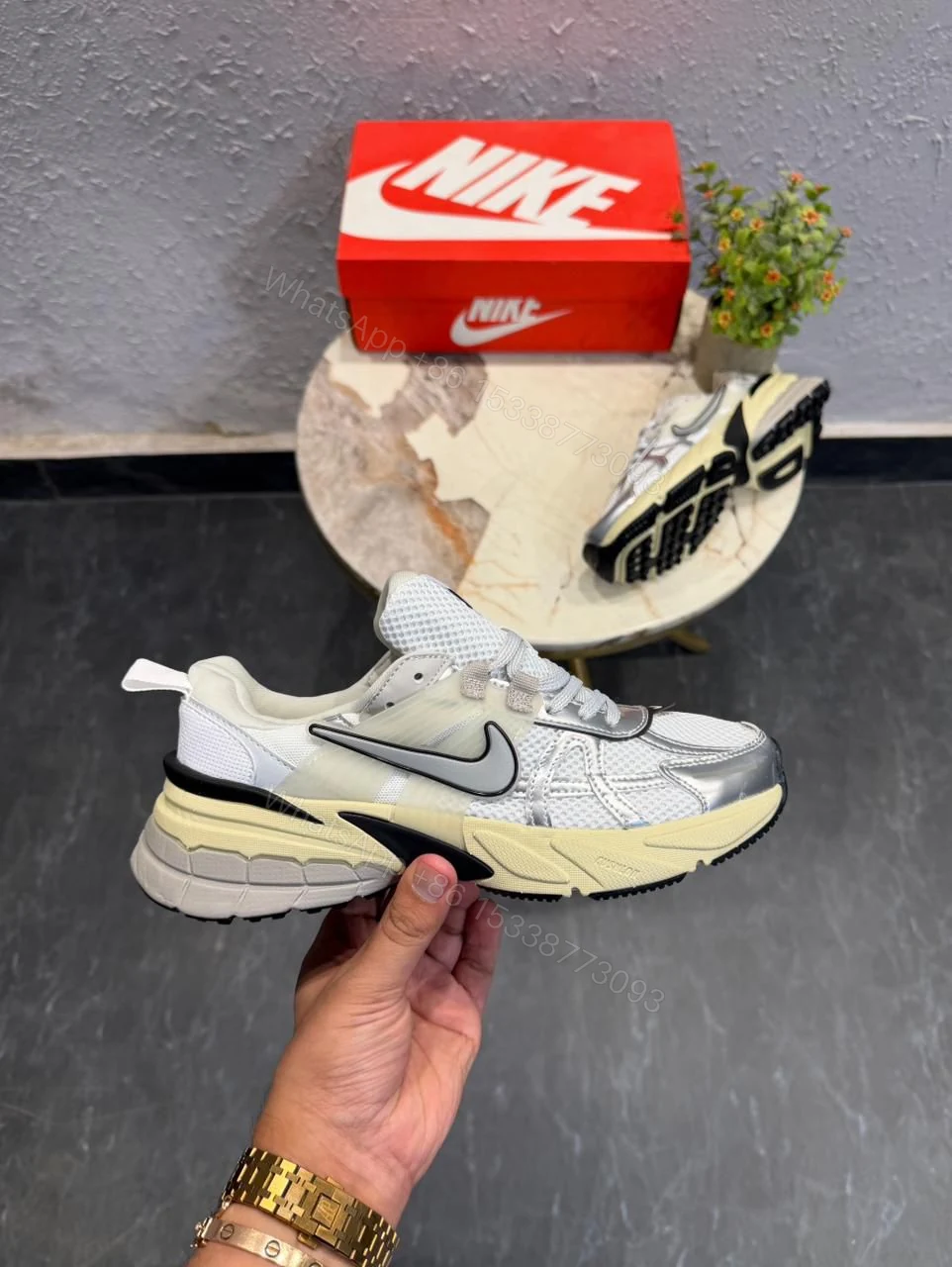 View 5 of Nike V2K Run Metallic First Copy Shoes For Girls | COD India