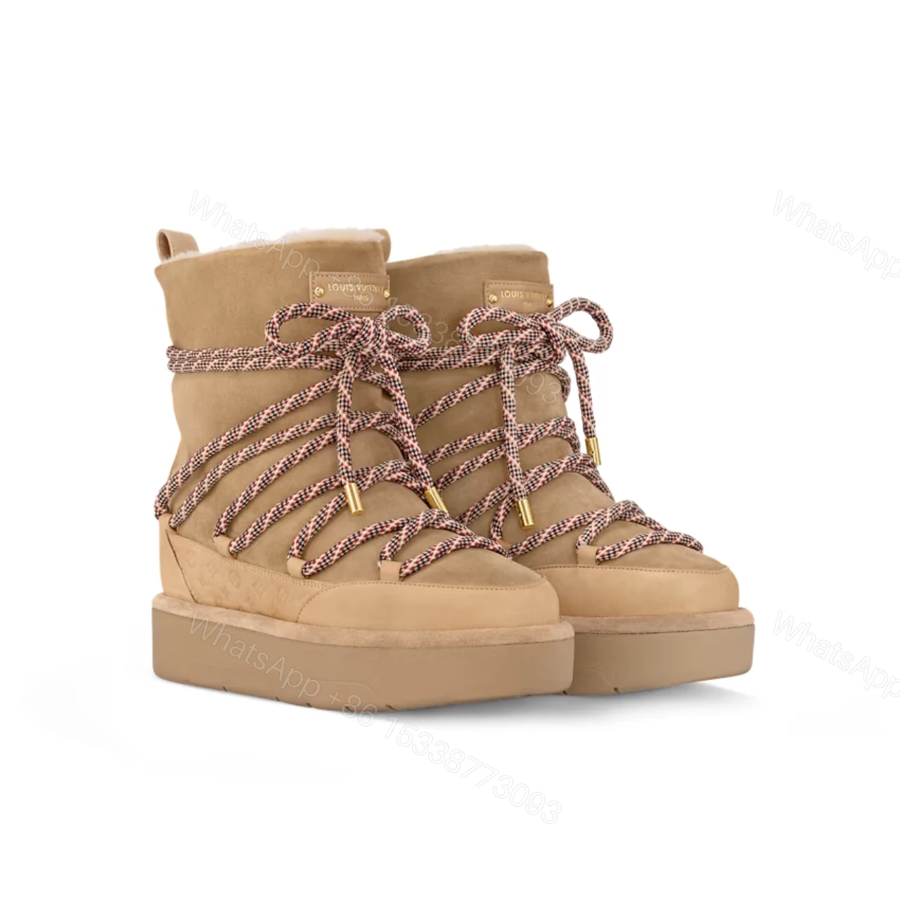 LOUIS VUITTON ASPEN PLATFORM ANKLE BOOT BEIGE 1AC767 — view 1