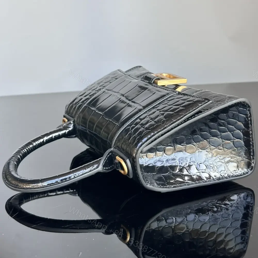 View 6 of 高仿BalenciagaHourglass系列鱷魚皮沙漏包XS