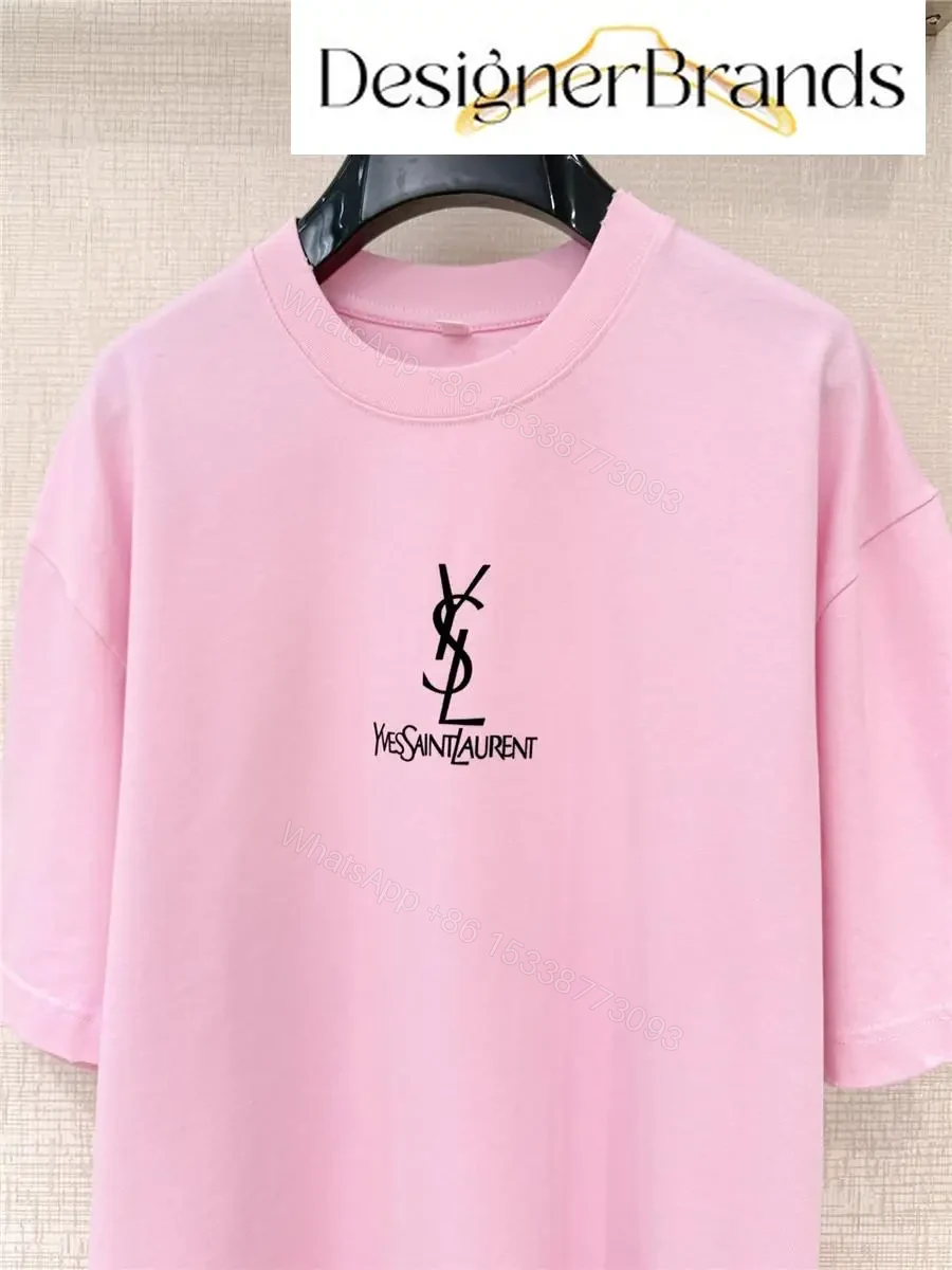 View 2 of Soft Pink Monogram Tee - Luxe Cotton Blend, Casual Couture