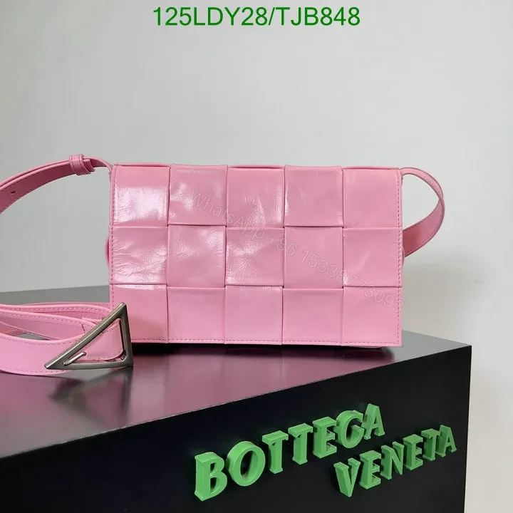 View 3 of Bottega Veneta Premium Nappa Leather Intrecciato Weave Bag with Magnetic Fastening BV9101