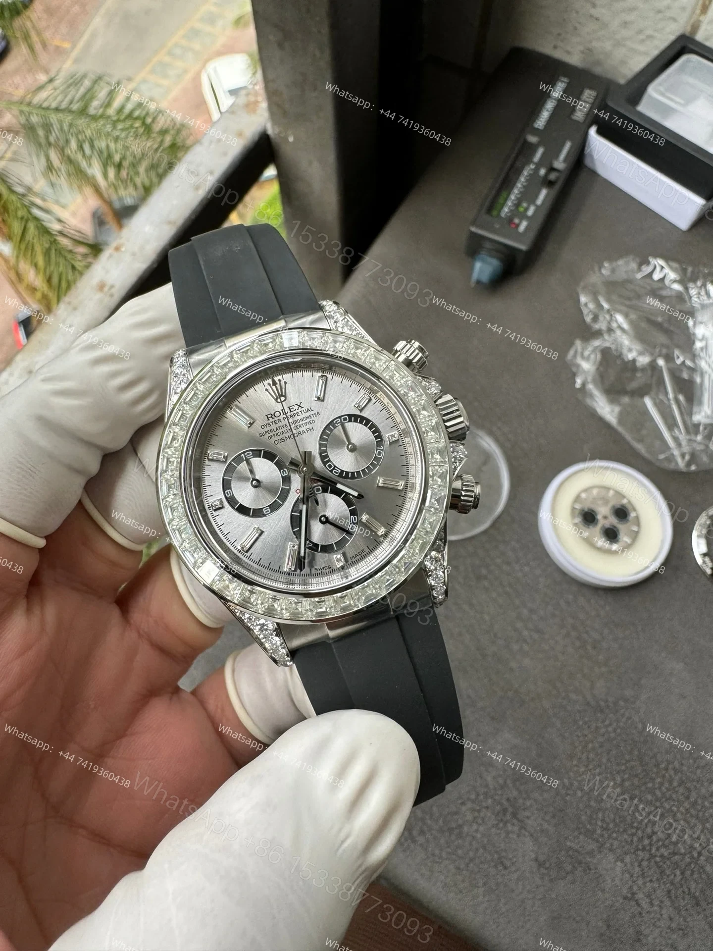 View 8 of Rolex Daytona Super Clone 126539TBR Diamond Gray Dial 4131 Movement