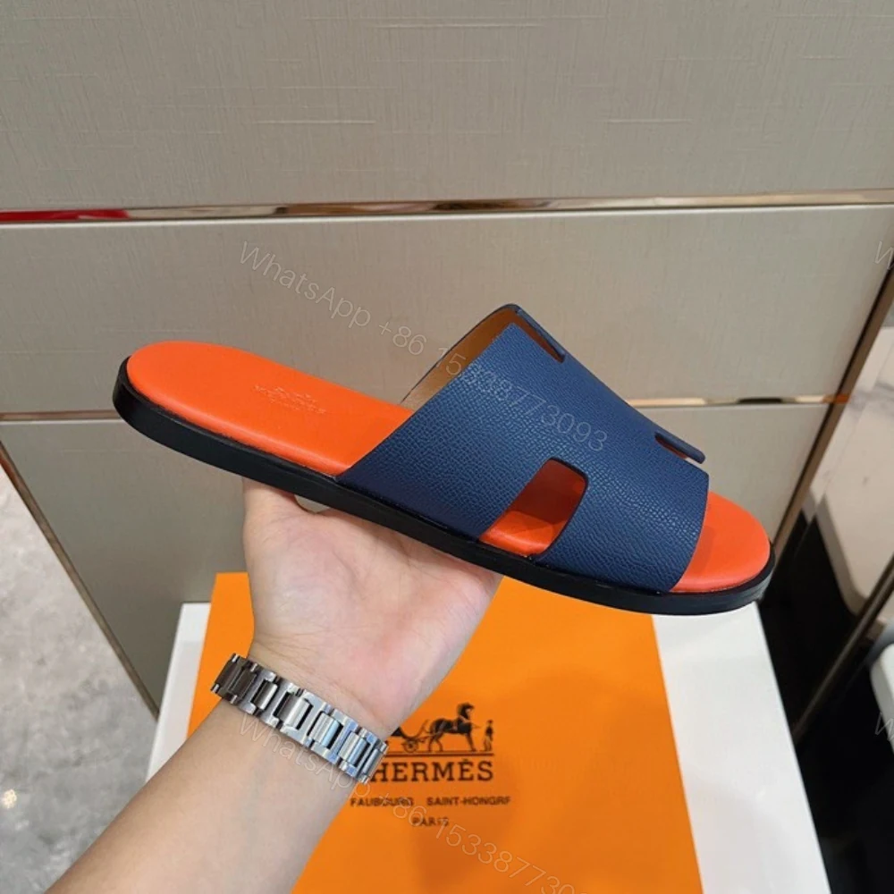 View 2 of Hermes Izmir Sandal Orange & Blue For Men