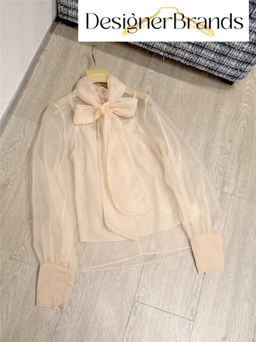 View 5 of Zimmermann Women Beige Silk Organza Top