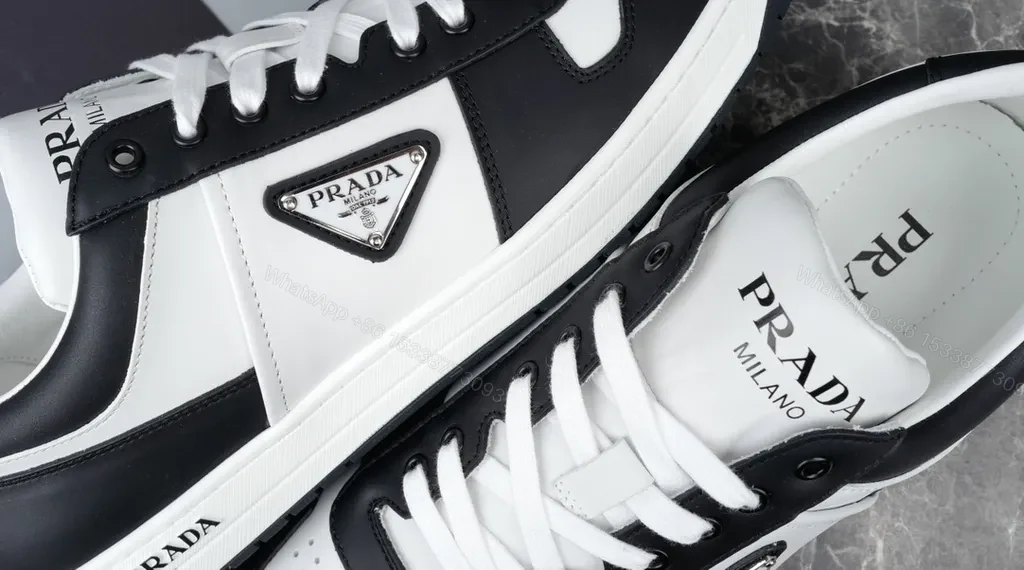 View 3 of Monochrome Prada Leather Sneakers â€“ All-Day Comfort