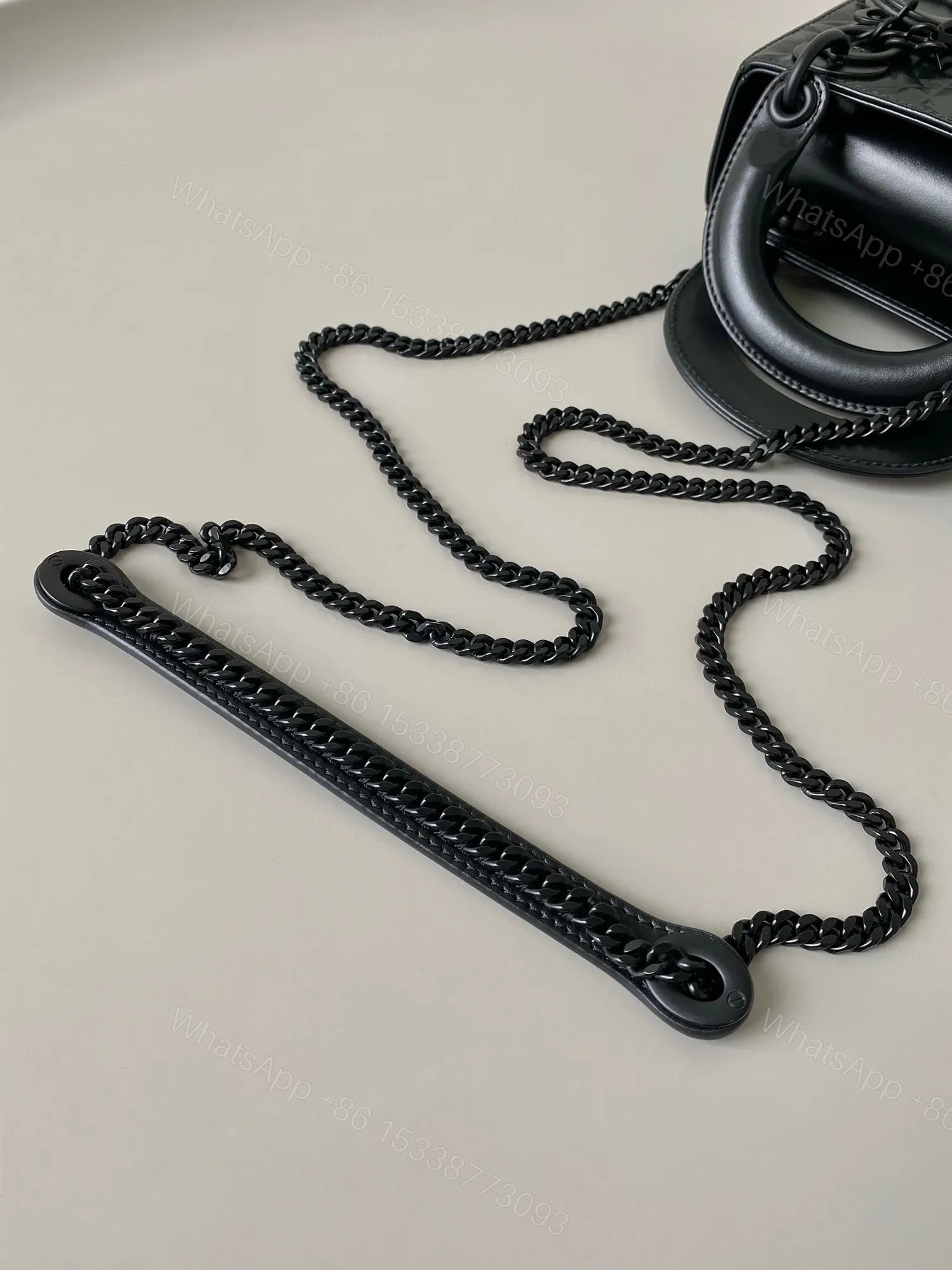 View 3 of Dior Lady Matte Black Diamond Pattern 17cm
