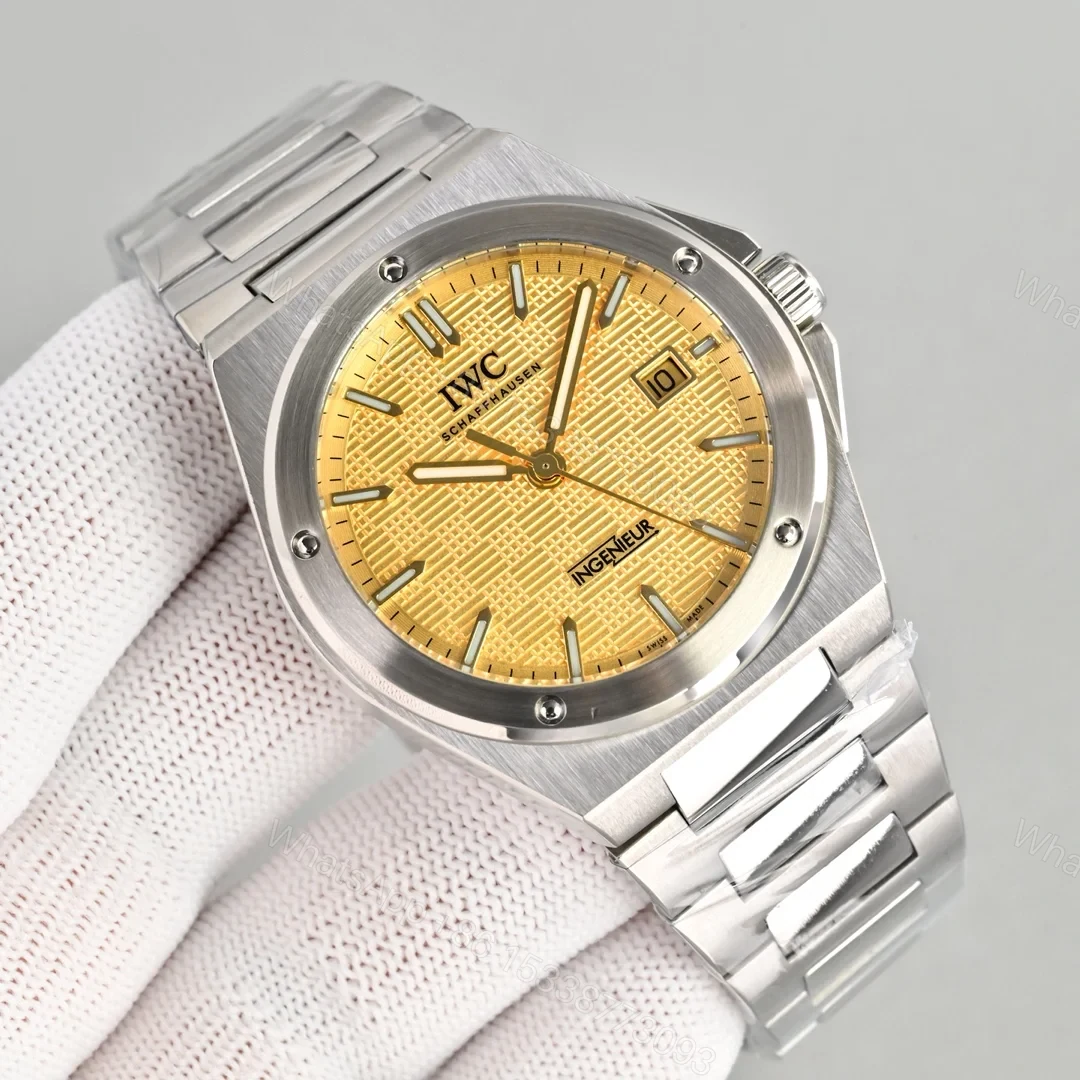 View 2 of IWC Ingenieur Yellow Replica 40MM Premium Steel Bracelet Edition RG-IWC-INGENIEUR-YELLOW-40